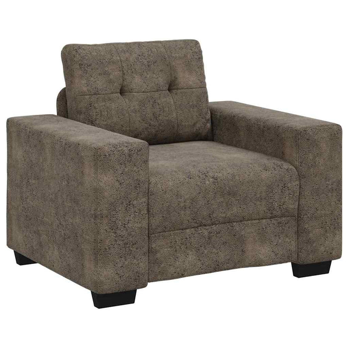 Set canapea 3 piese cu perne Gri închis din piele ecologică - WALTI WALTI
