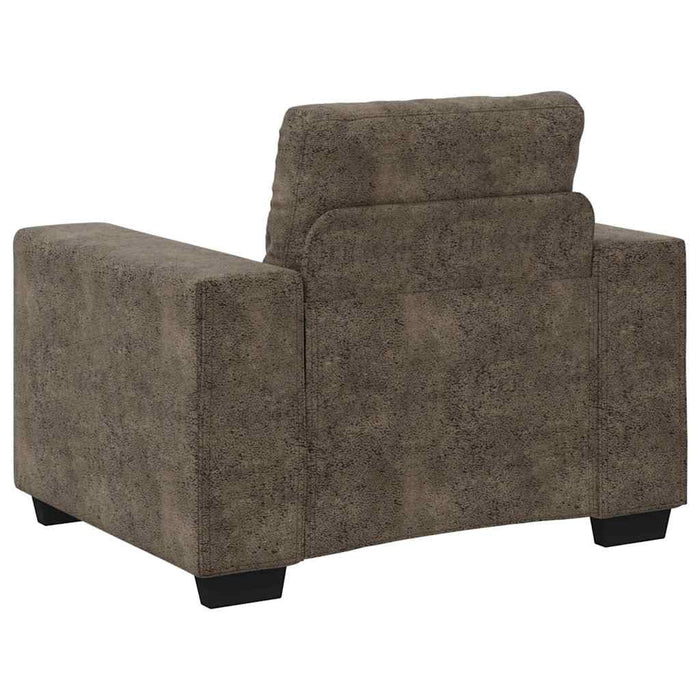 Set canapea 3 piese cu perne Gri închis din piele ecologică - WALTI WALTI