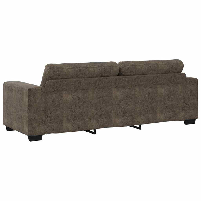 Set canapea 3 piese cu perne Gri închis din piele ecologică - WALTI WALTI