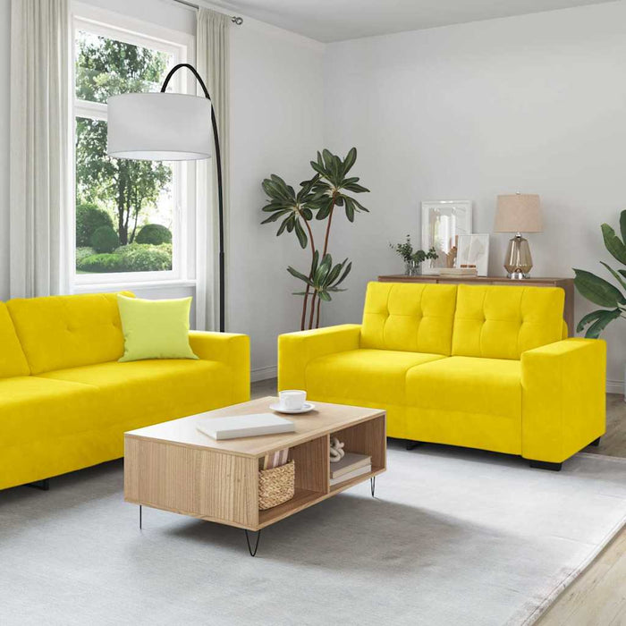Set de canapea 3 pcs Galben 221 x 80 x 80 cm Catifea WALTI