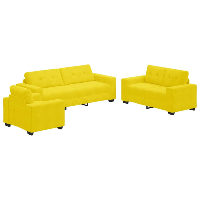 Set de canapea 3 pcs Galben 221 x 80 x 80 cm Catifea WALTI