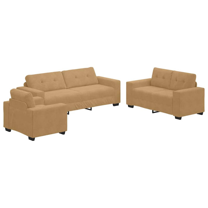 Canapea 3 pcs Maro Material textil din in - WALTI WALTI