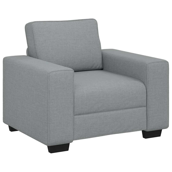 Set de canapele cu perne, 3 piese, gri deschis, textil - WALTI WALTI