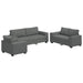 Set de canapele cu perne, 3 piese, gri închis, textil - WALTI WALTI