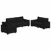 Set de canapele cu perne, 3 piese, negru, textil - WALTI WALTI