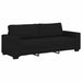 Set de canapele cu perne, 3 piese, negru, textil - WALTI WALTI