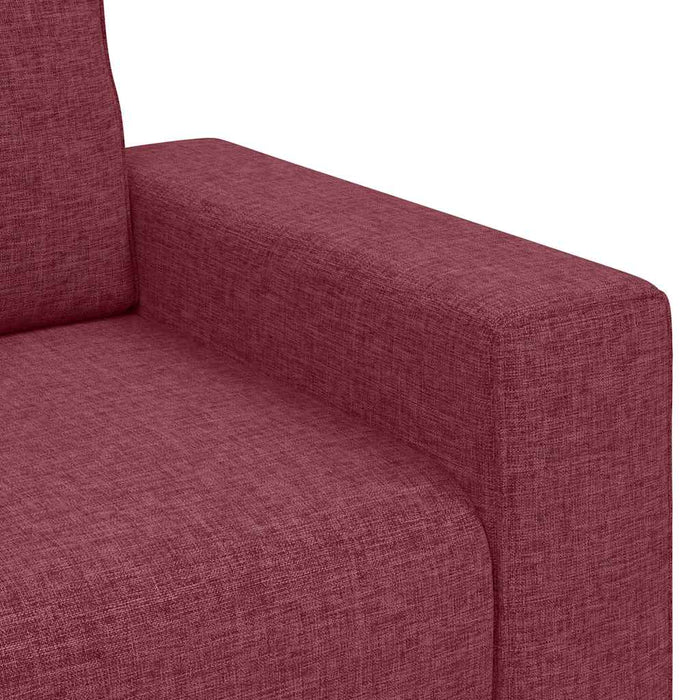 Set canapea cu perne, 3 piese, roșu vin, material textil - WALTI WALTI