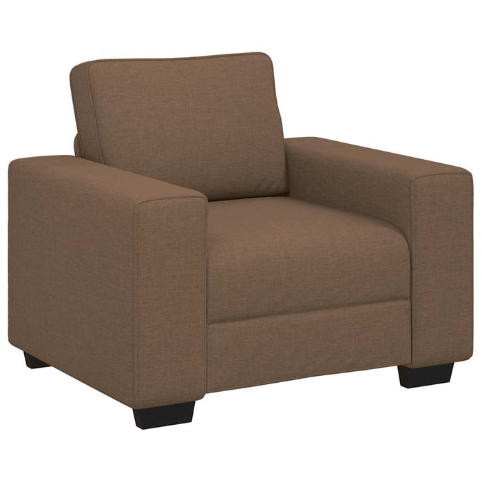 Set de canapele cu perne, 3 piese, maro, textil WALTI