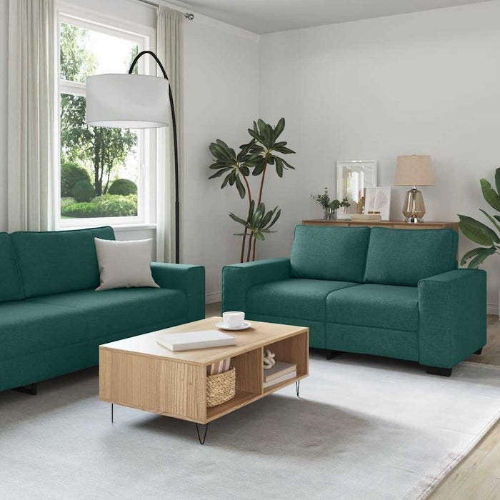 Set de canapele cu perne, 3 piese, verde închis, textil - WALTI WALTI