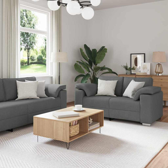 Set canapea, 3 piese, perne gri închis, textil - WALTI WALTI