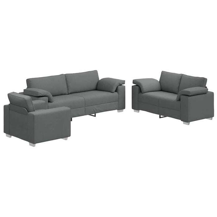 Set canapea, 3 piese, perne gri închis, textil - WALTI WALTI