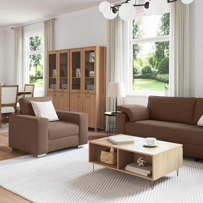 Set de canapea cu pernă 3 pcs Maro 219 x 77 x 82 cm țesătură - WALTI WALTI