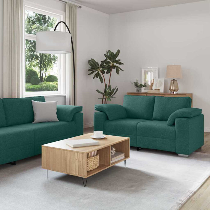 Set de canapea 3 pcs Verde închis 219 x 77 x 82 cm țesătură - WALTI WALTI