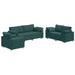 Set de canapea 3 pcs Verde închis 219 x 77 x 82 cm țesătură - WALTI WALTI