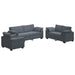 Set de canapele cu perne, 3 piese, gri închis, catifea - WALTI WALTI