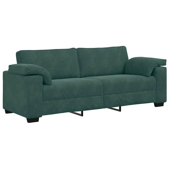 Set de canapele cu perne, 3 piese, verde închis, catifea - WALTI WALTI