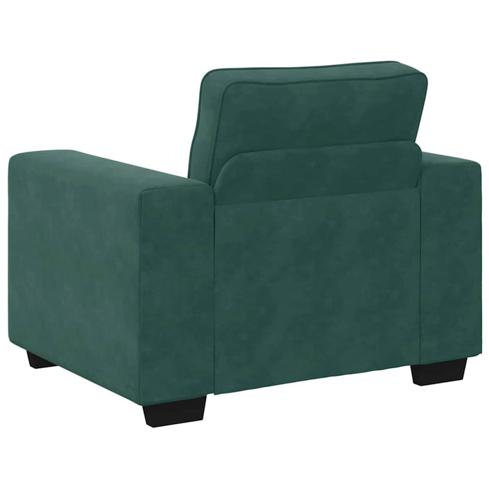 Set de canapele cu perne, 3 piese, verde închis, catifea - WALTI WALTI