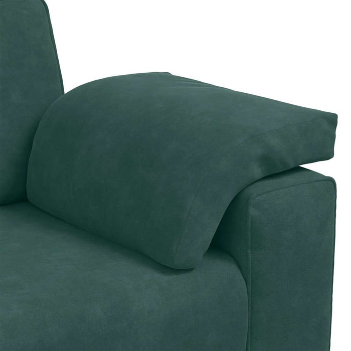 Set de canapele cu perne, 3 piese, verde închis, catifea - WALTI WALTI