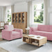 Set de canapele cu perne, 3 piese, roz, catifea - WALTI WALTI