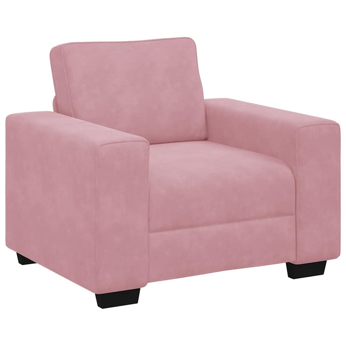 Set de canapele cu perne, 3 piese, roz, catifea - WALTI WALTI