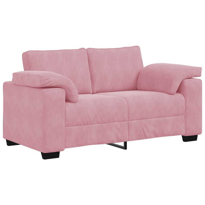 Set de canapele cu perne, 3 piese, roz, catifea - WALTI WALTI