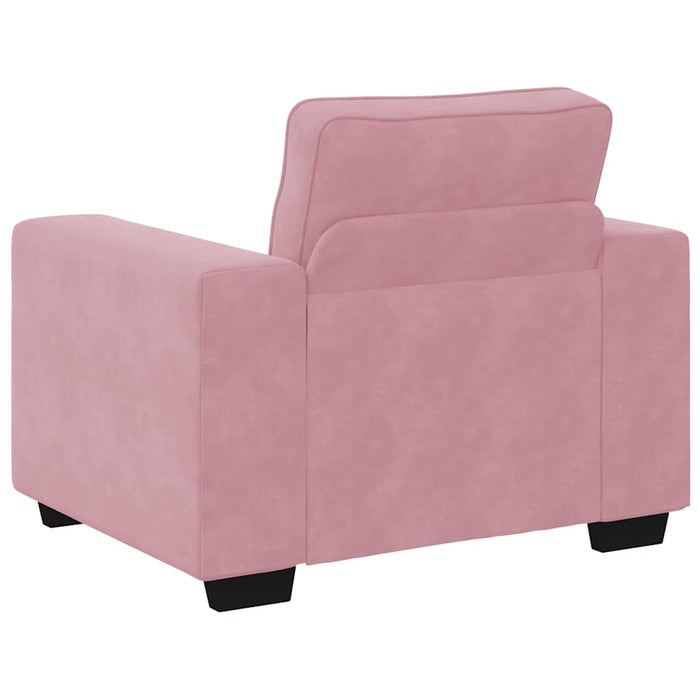 Set de canapele cu perne, 3 piese, roz, catifea - WALTI WALTI