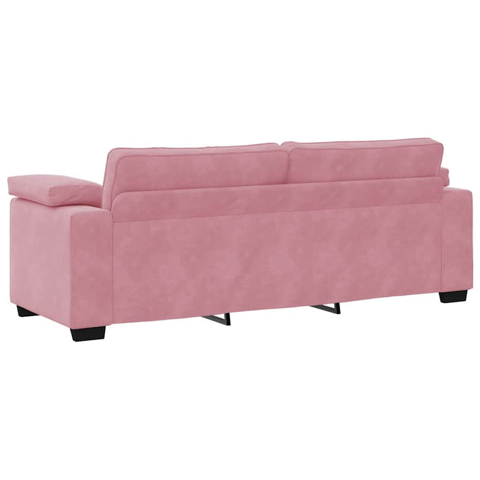 Set de canapele cu perne, 3 piese, roz, catifea - WALTI WALTI