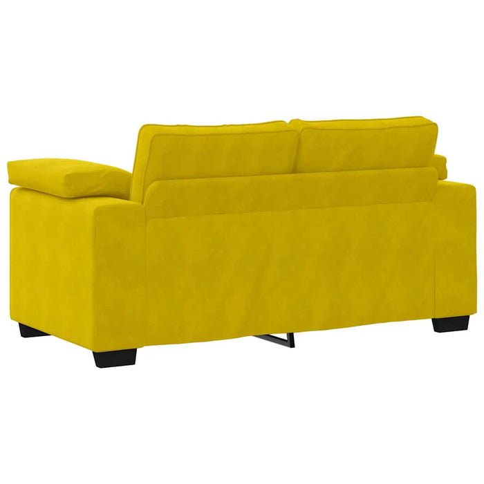 Set de canapele cu perne, 3 piese, galben, catifea - WALTI WALTI