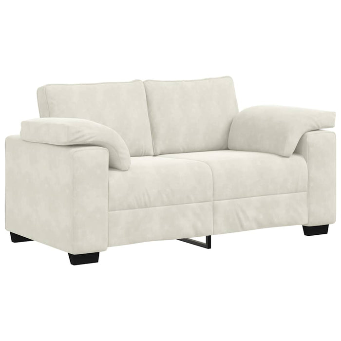 Set de canapele cu perne, 3 piese, crem, catifea - WALTI WALTI