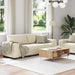 Canapea 2 pcs Bej Material textil din in - WALTI WALTI