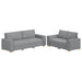 Set de canapele cu perne, 2 piese, gri deschis, textil - WALTI WALTI