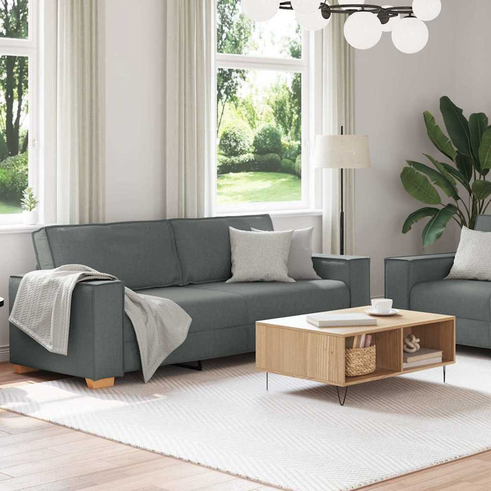 Set de canapele cu perne, 2 piese, gri închis, textil - WALTI WALTI