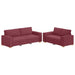 Set canapea cu perne, 2 piese, roșu vin, material textil - WALTI WALTI