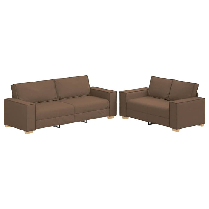 Set de canapele cu perne, 2 piese, maro, textil - WALTI WALTI
