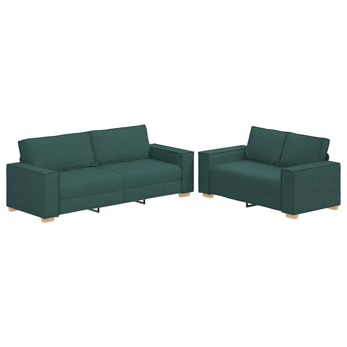 Set de canapele cu perne, 2 piese, verde închis, textil - WALTI WALTI