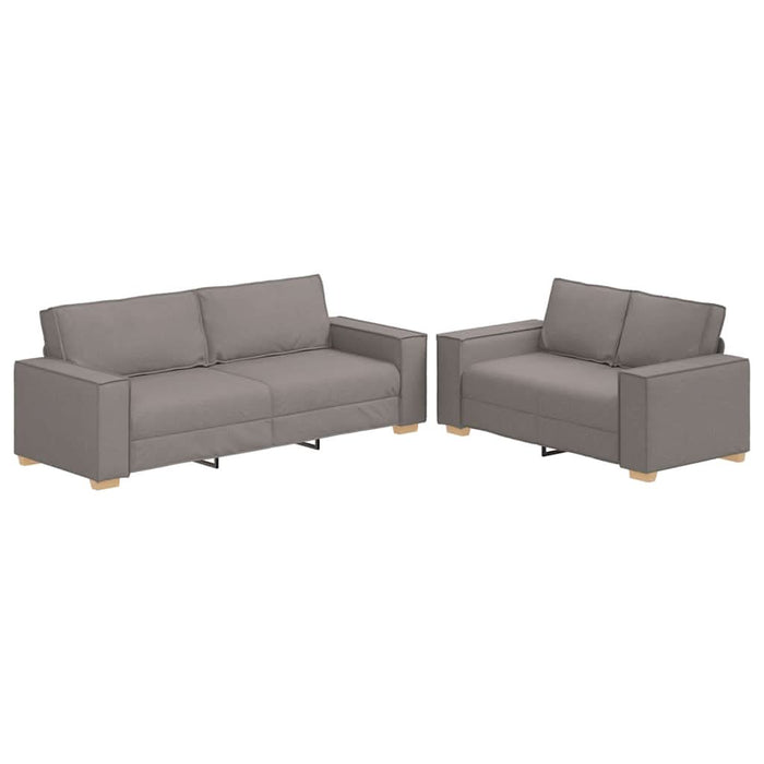 Set de canapea cu perne, 2 piese, gri taupe, material textil - WALTI WALTI