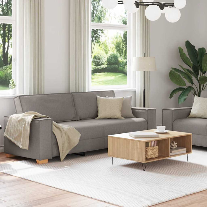 Set de canapea cu perne, 2 piese, gri taupe, material textil - WALTI WALTI