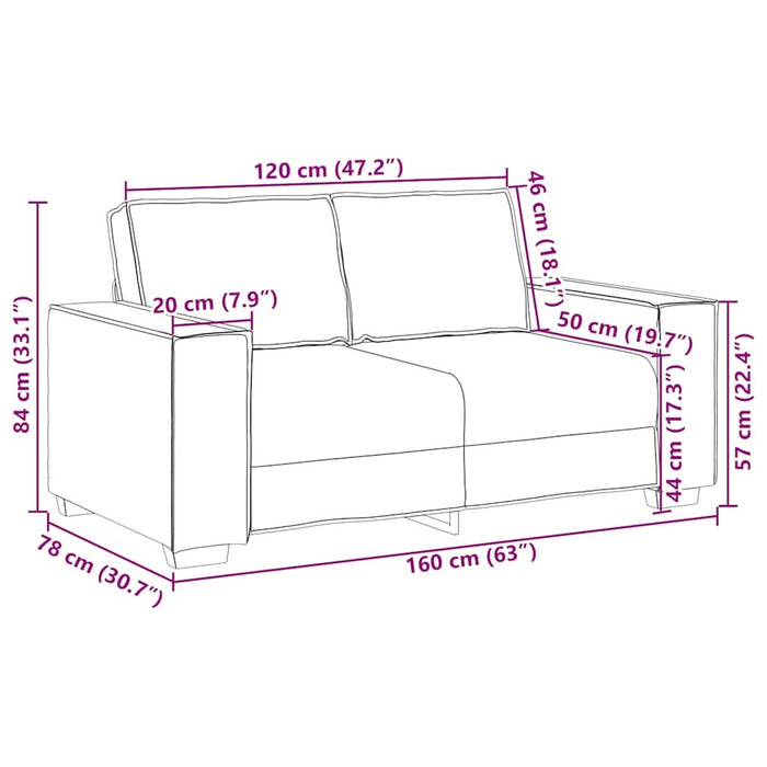 Set de canapea cu perne, 2 piese, gri taupe, material textil - WALTI WALTI