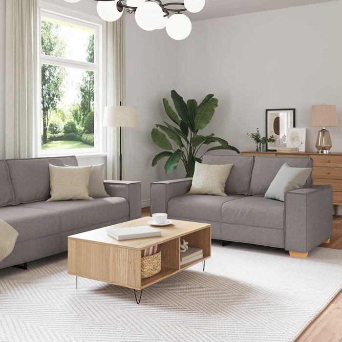 Set de canapea cu perne, 2 piese, gri taupe, material textil - WALTI WALTI