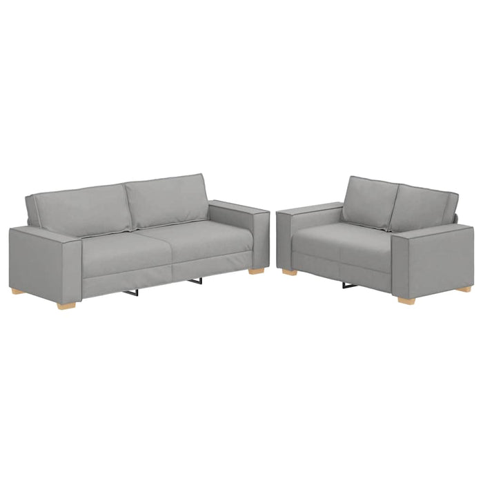Set de canapele cu perne, 2 piese, gri nor, textil WALTI