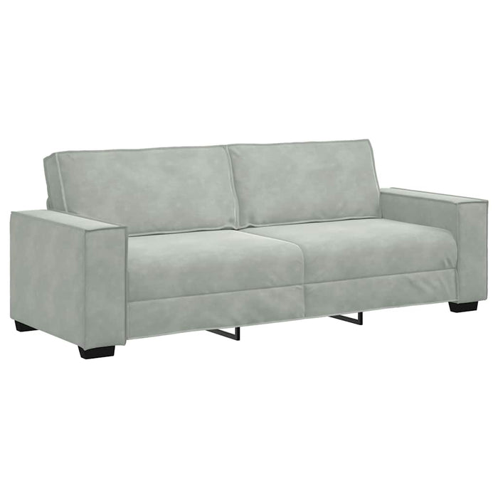 Set de canapele cu perne, 2 piese, gri deschis, catifea - WALTI WALTI