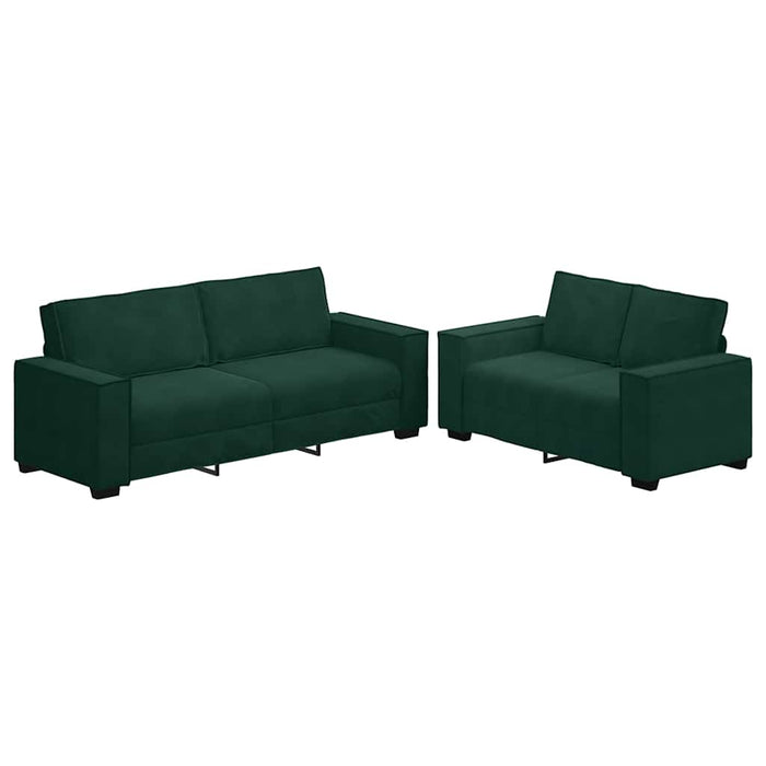 Set de canapele cu perne, 2 piese, verde închis, catifea - WALTI WALTI