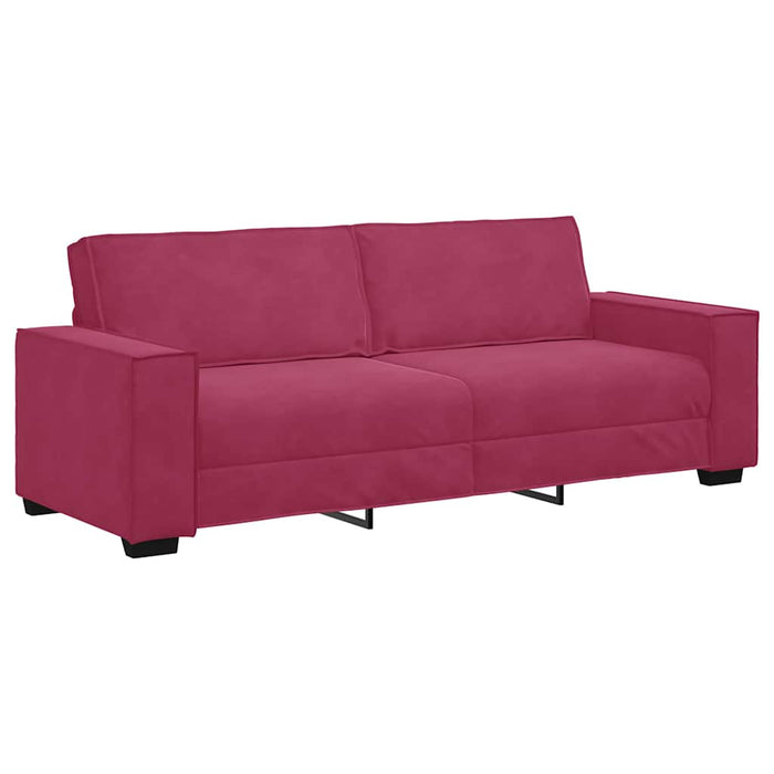 Set canapele cu perne, 2 piese, roșu vin, catifea - WALTI WALTI