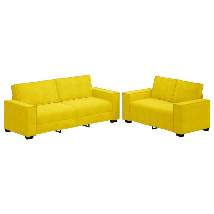 Set de canapele cu perne, 2 piese, galben, catifea - WALTI WALTI