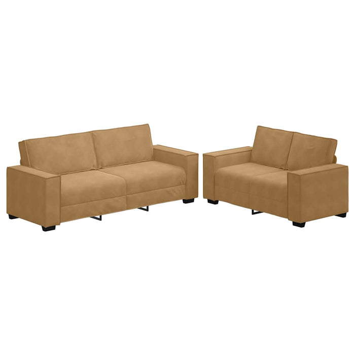 Set de canapele cu perne, 2 piese, maro, catifea - WALTI WALTI