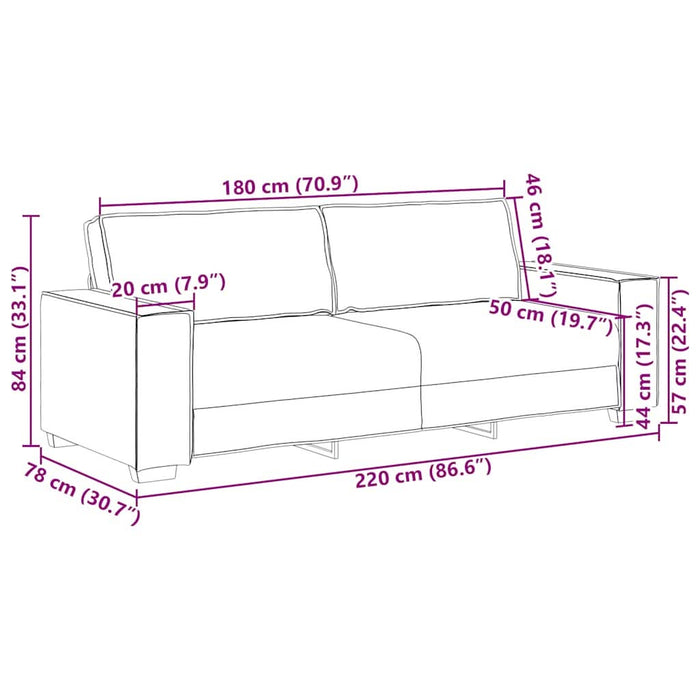 Set de canapele cu perne, 2 piese, crem, catifea WALTI