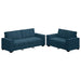Set de canapele cu perne, 2 piese, albastru, catifea - WALTI WALTI