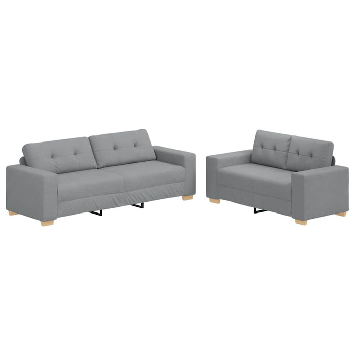 Set canapele 2 piese cu perne gri deschis, material textil - WALTI WALTI