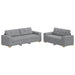 Set canapele 2 piese cu perne gri deschis, material textil - WALTI WALTI