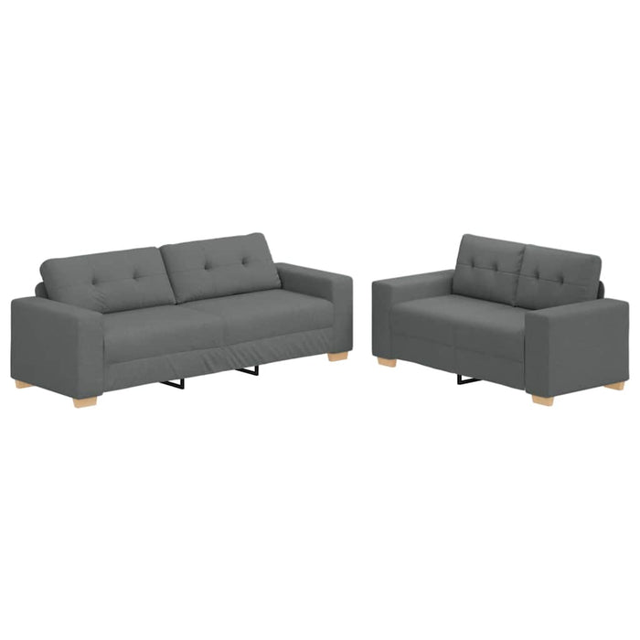 Set canapele 2 piese cu perne gri închis, material textil - WALTI WALTI